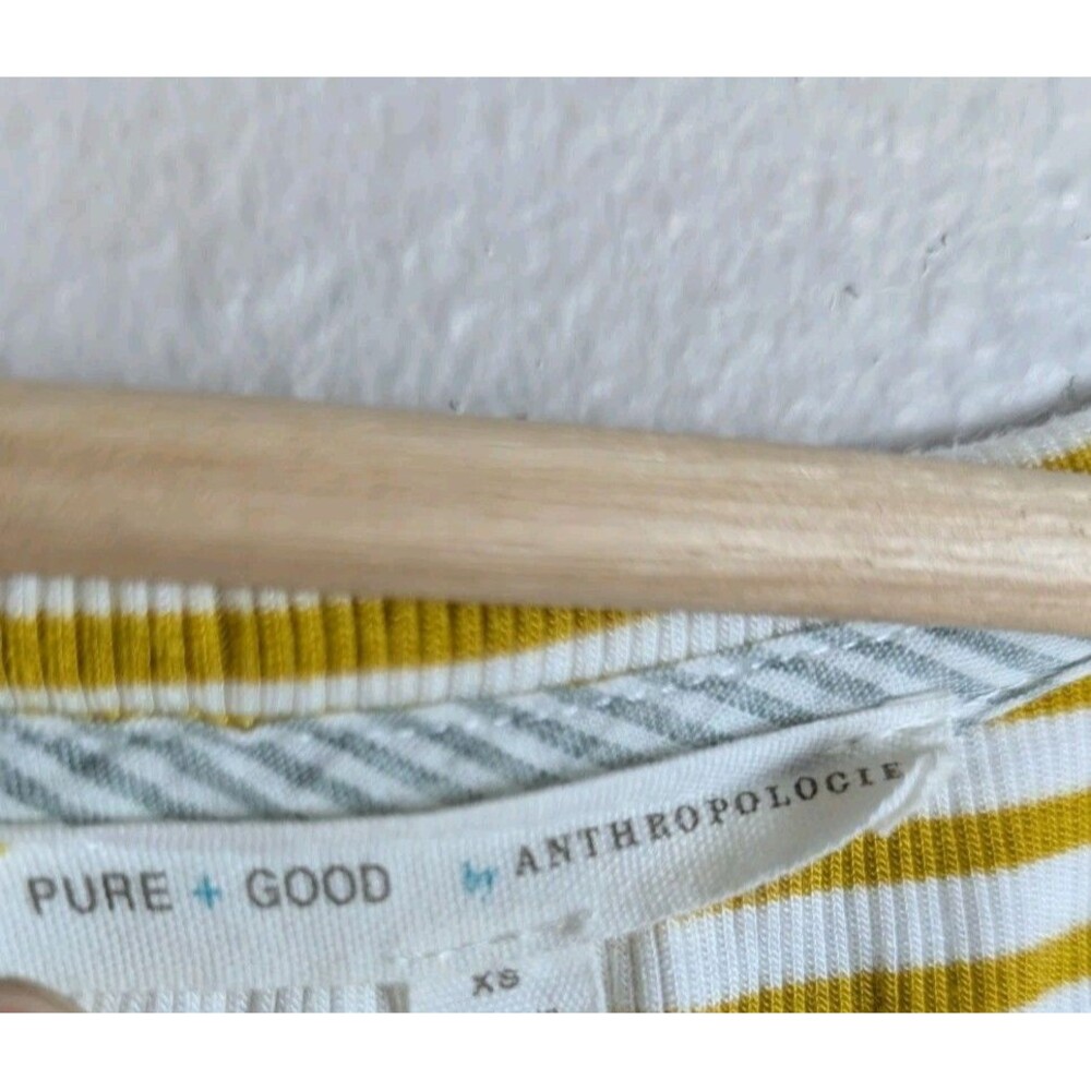 Anthropologie Pure + Good Striped Henley Dress Yellow XS - Picture 5 of 9